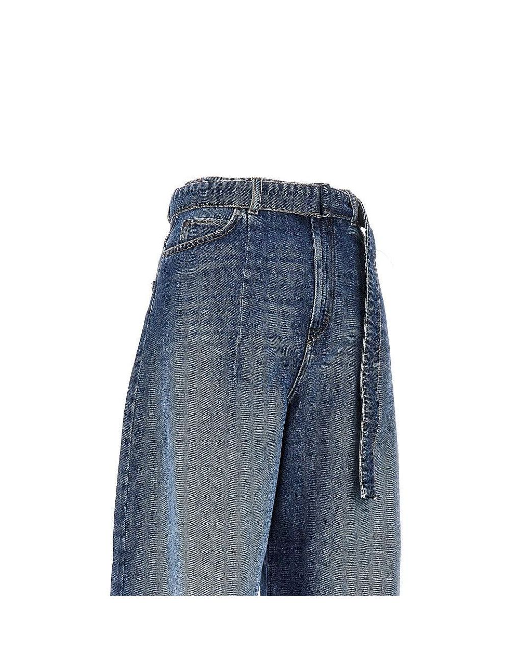 Weekend by Maxmara Blue Cotton Denim Oversized Jeans