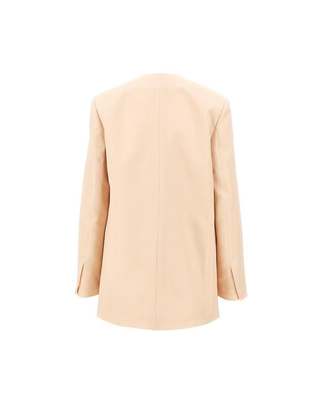 Alberta Ferretti Natural Silk Organdy Double-Breasted Jacket
