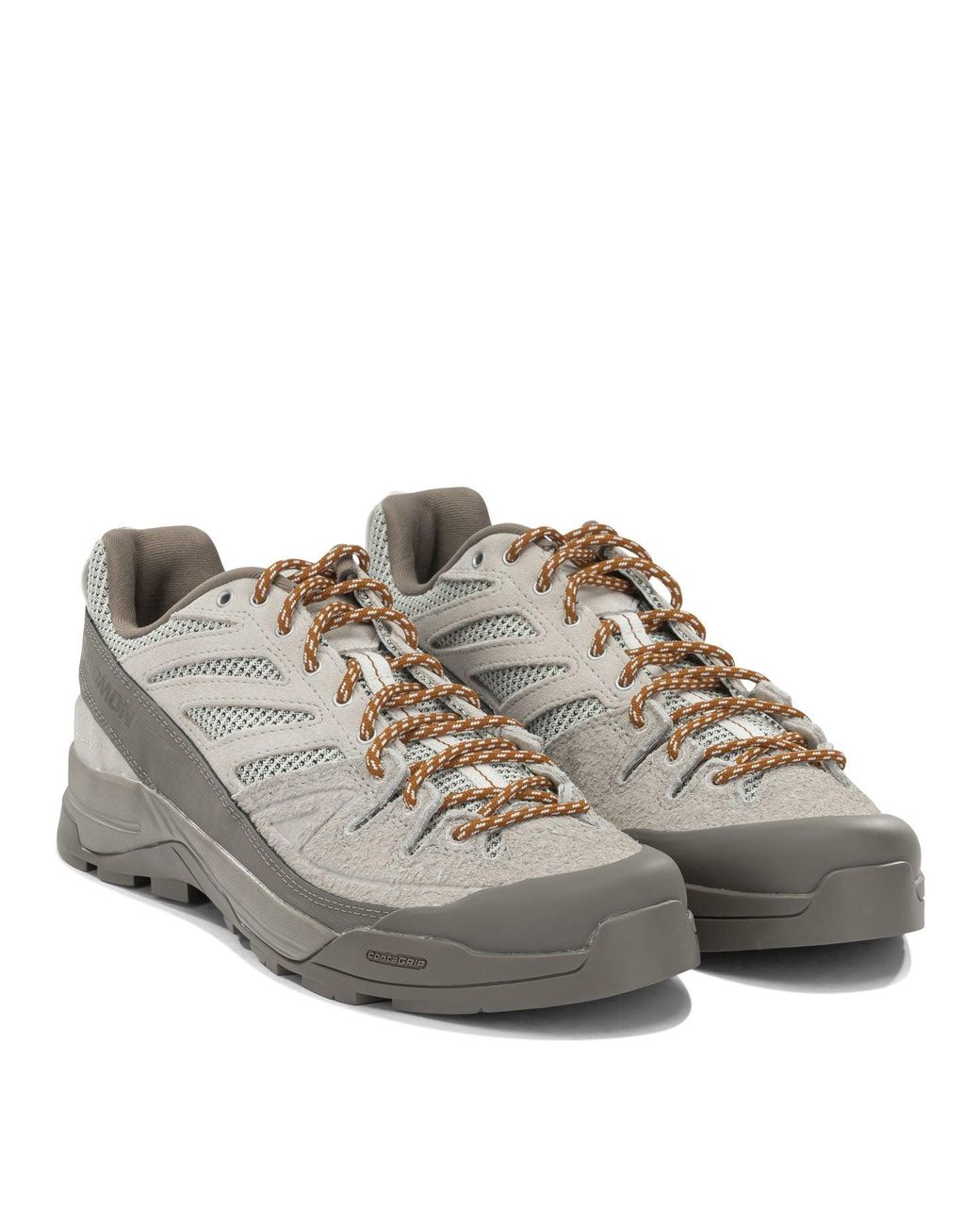 Salomon Gray X-Alp Woven Suede Fabric Rubber Sneakers for men