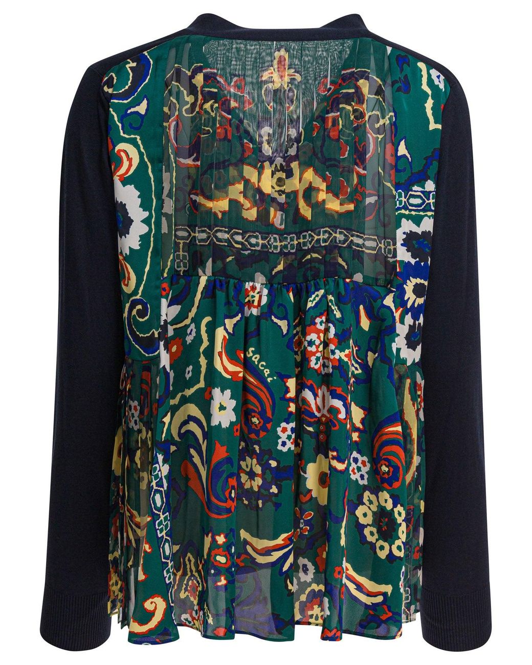 Sacai Blue Cardigan With Floral Print