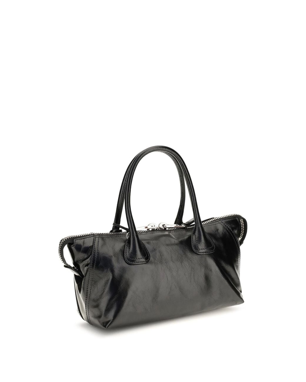 Miu Miu Black Glossy Leather Handbag Nero
