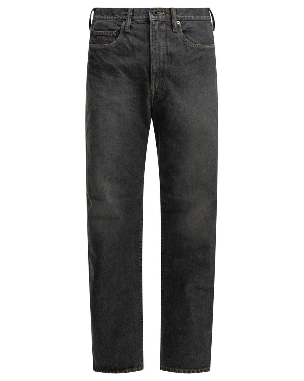 Kapital Gray "Blkxblk Denim 5P Monkey Th" Wide-Leg Jeans for men