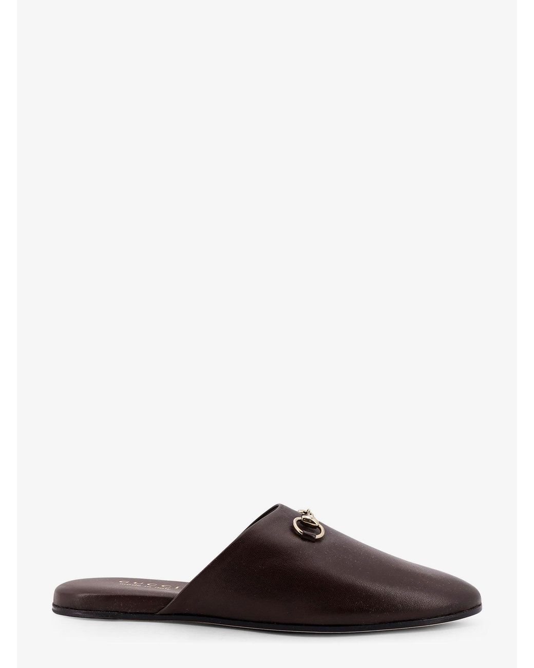 Gucci Brown Leather Mule With Horsebit