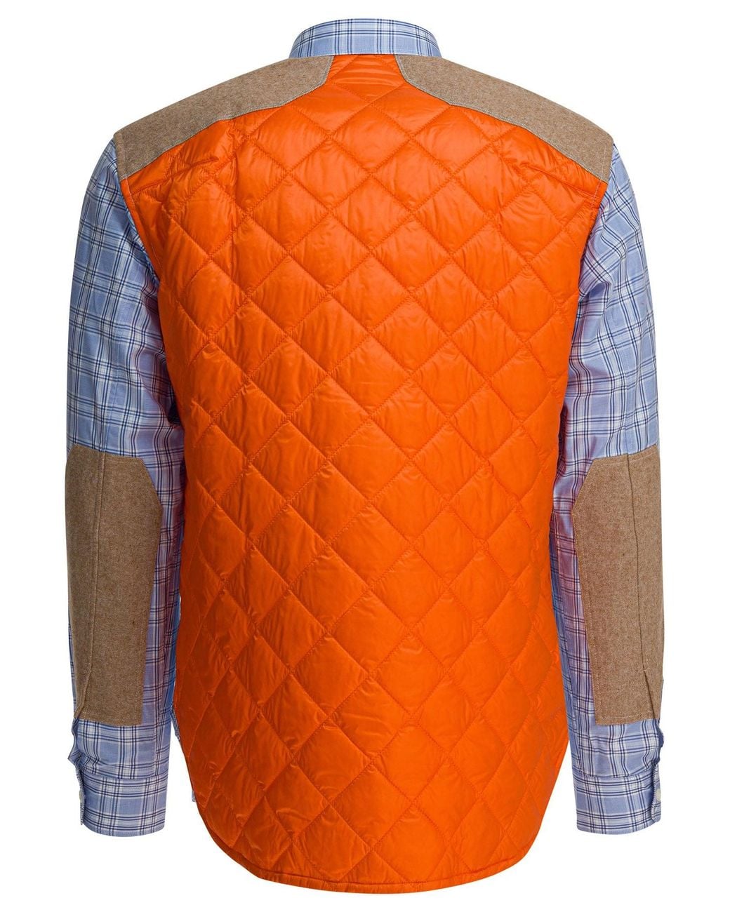 Junya Watanabe Blue Check Shirt With Quilted Inserts for men
