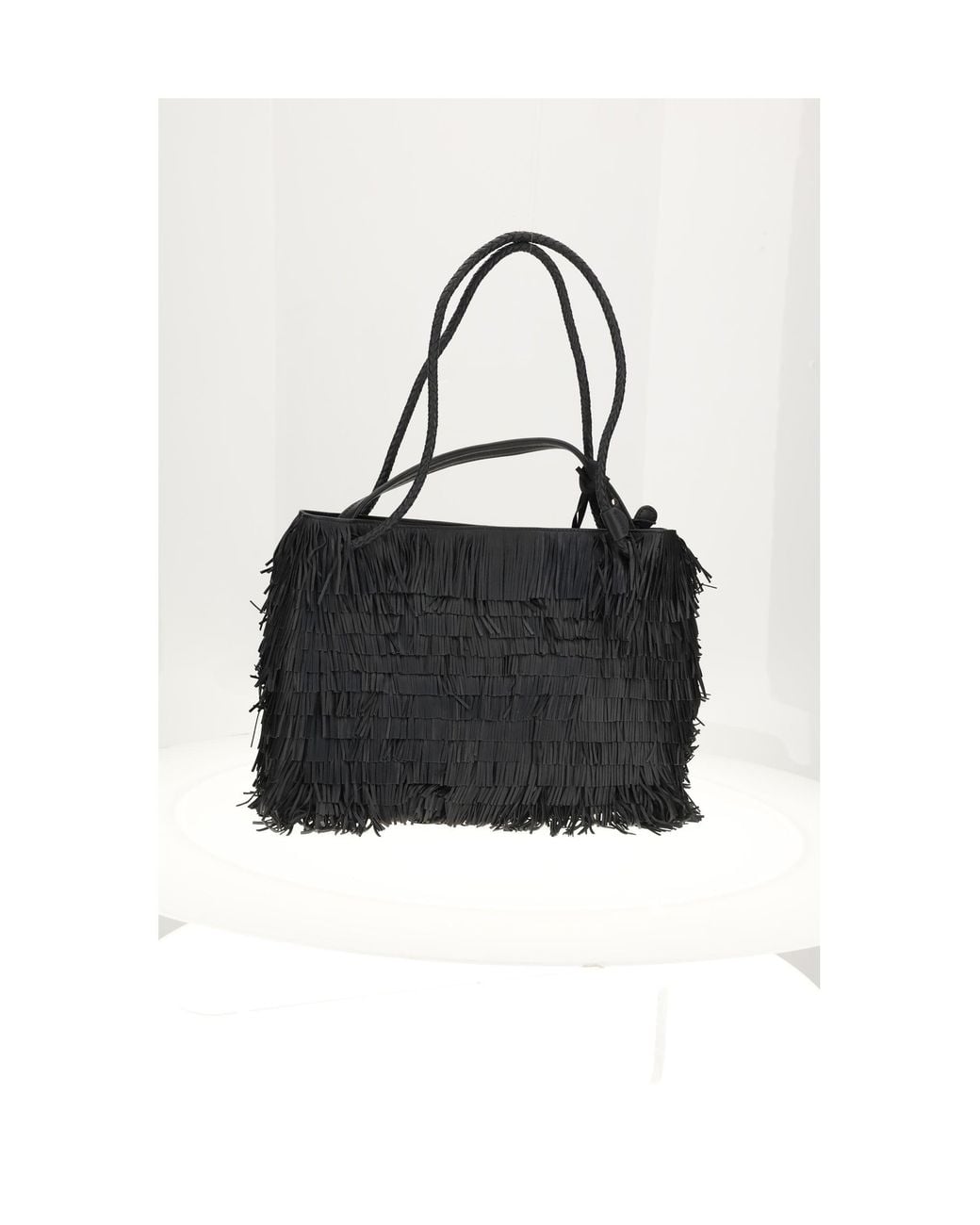 VISONA Black Nappa Shoulder Bag Nero