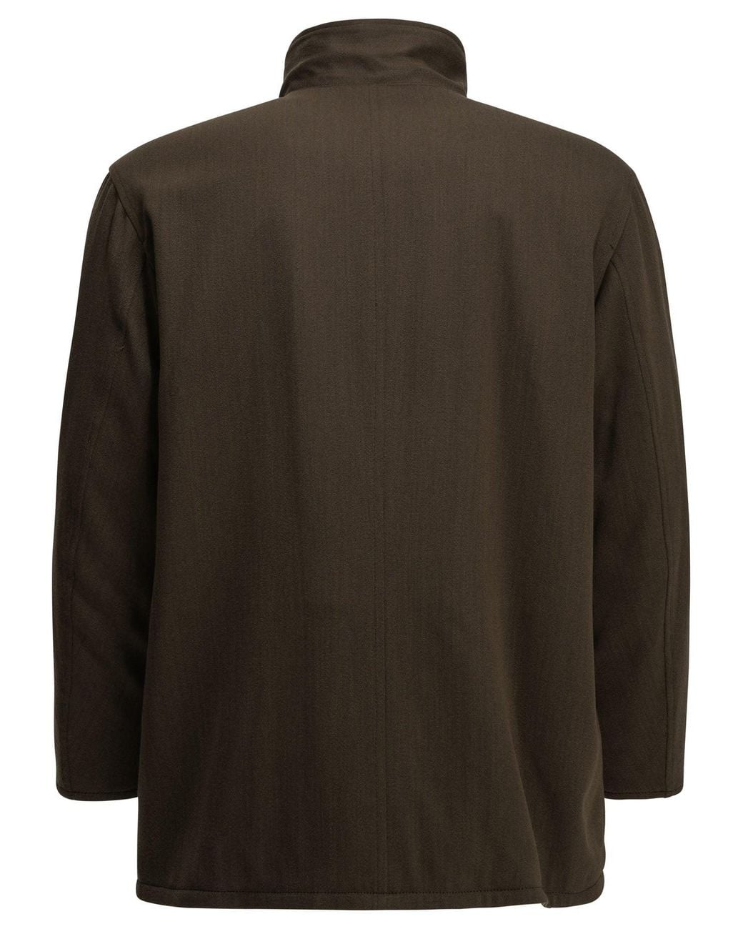 Auralee Green Reversible Wool And Leather Coat for men