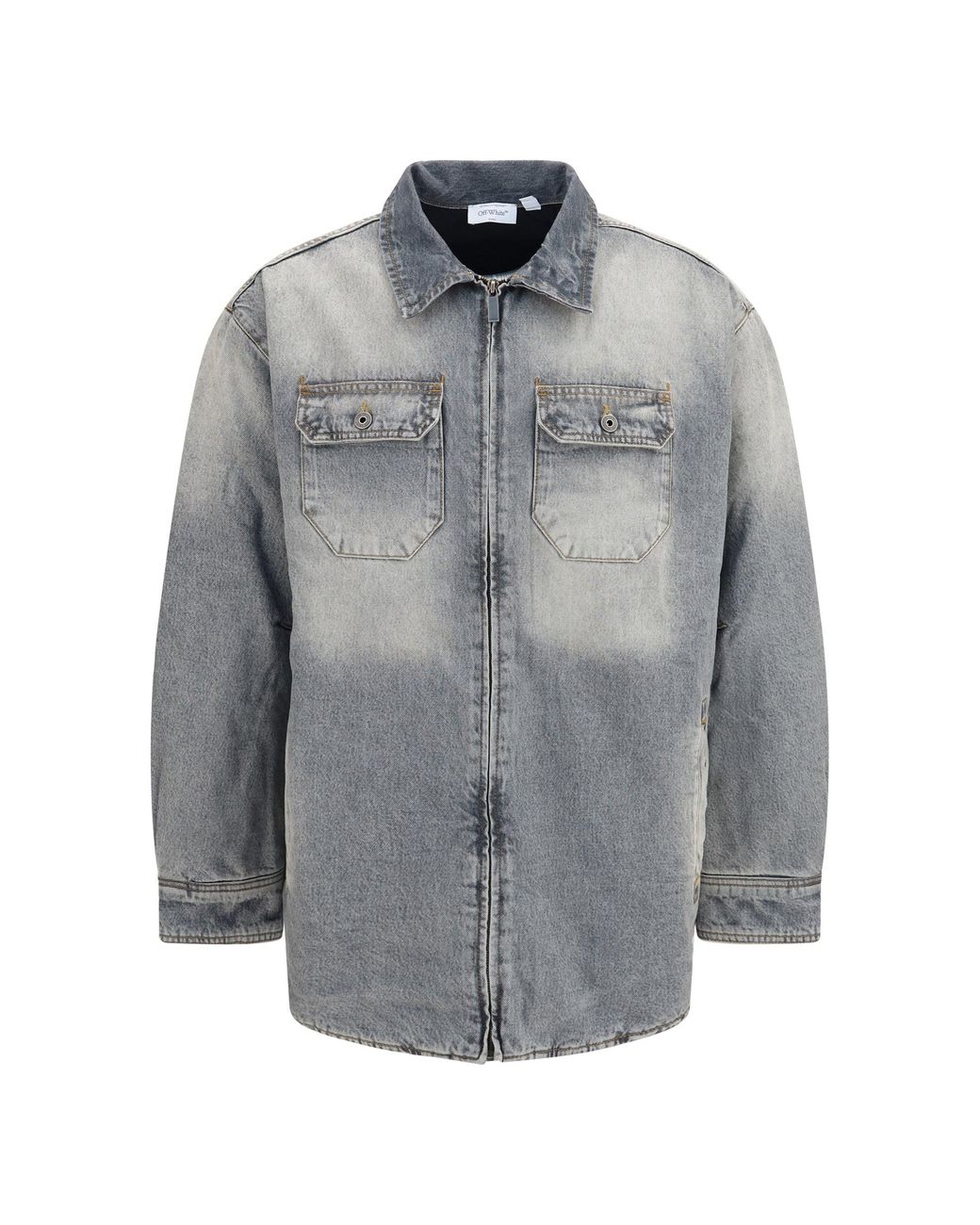 Off-White c/o Virgil Abloh Gray Oversized Workwear Denim Shirt for men