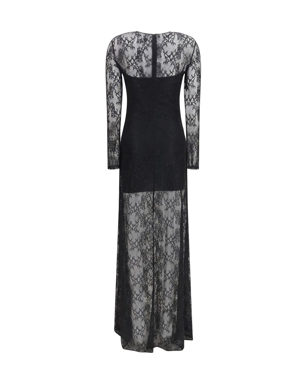 Nissa Black Long Lace Dress