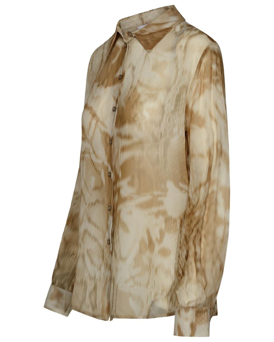 Blumarine Natural Two-Tone Viscose Shirt