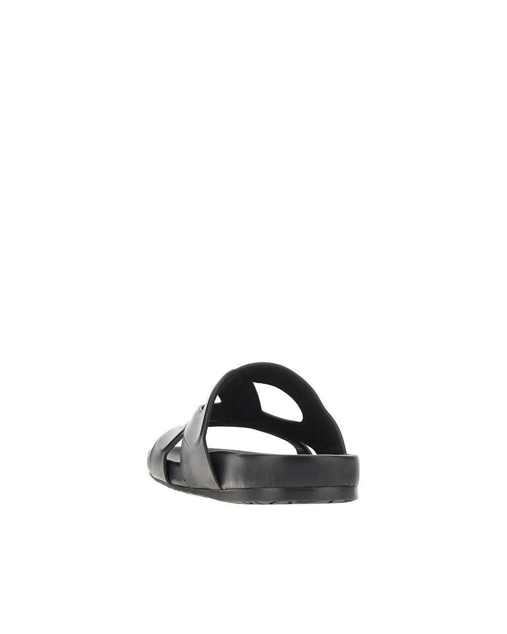 Loewe Black 'Ease Monogram' Leather Slides for men