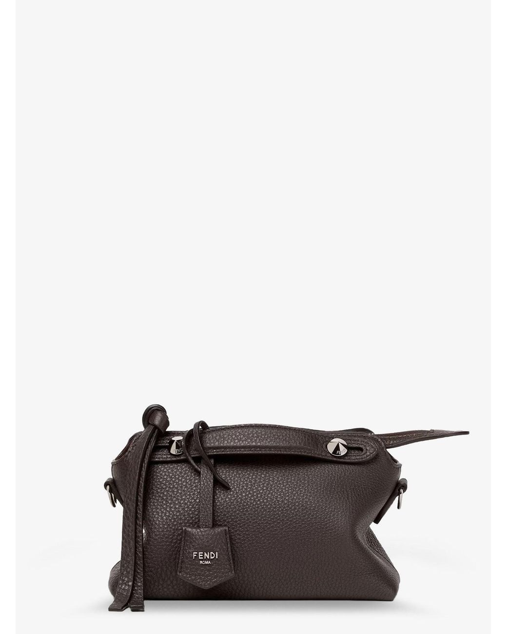 Fendi Brown By The Way Hammered Leather Handbag