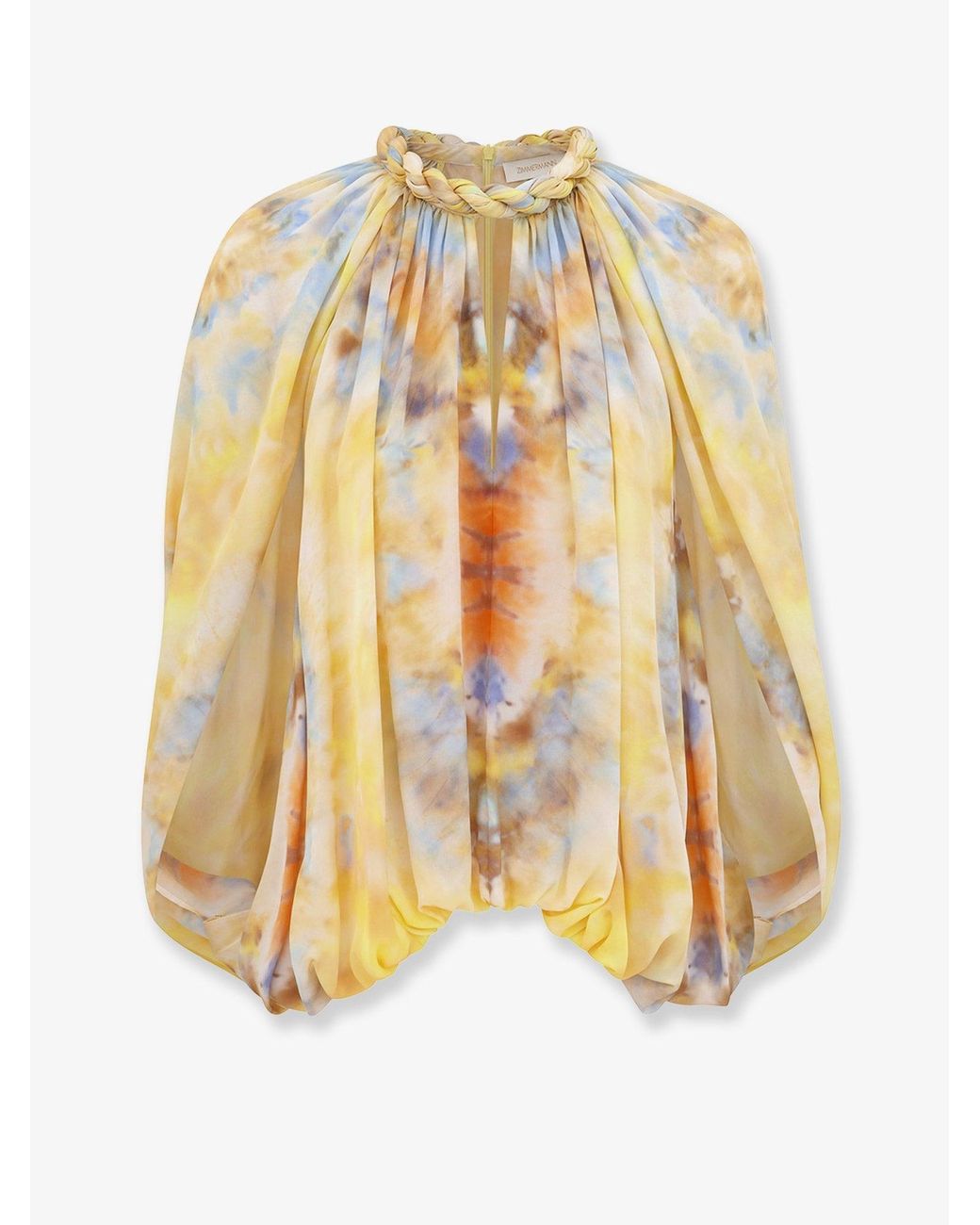 Zimmermann Metallic Silk Top Alchemy Twist Billow