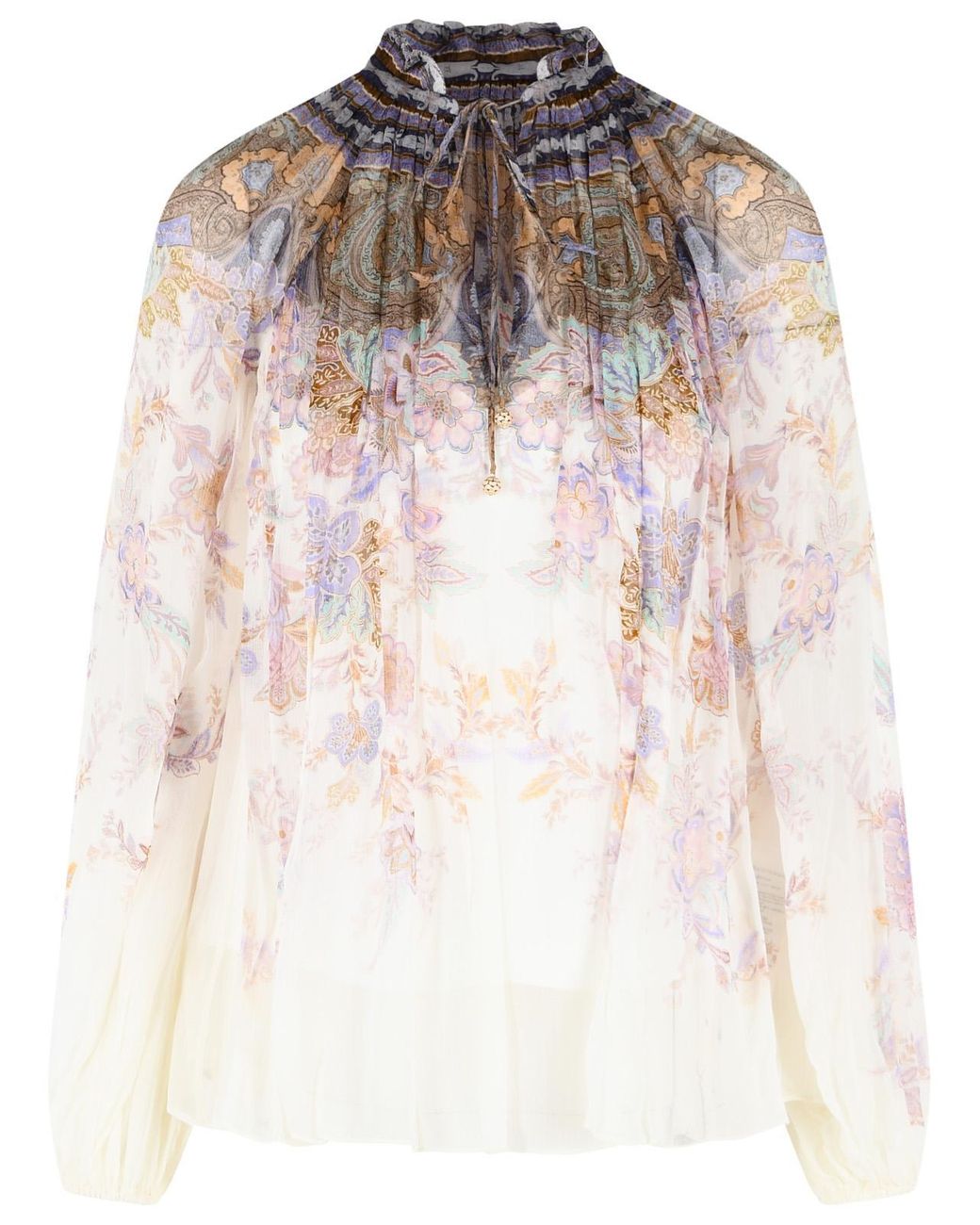 Zimmermann Natural 'Luna Billow' Viscose Blouse