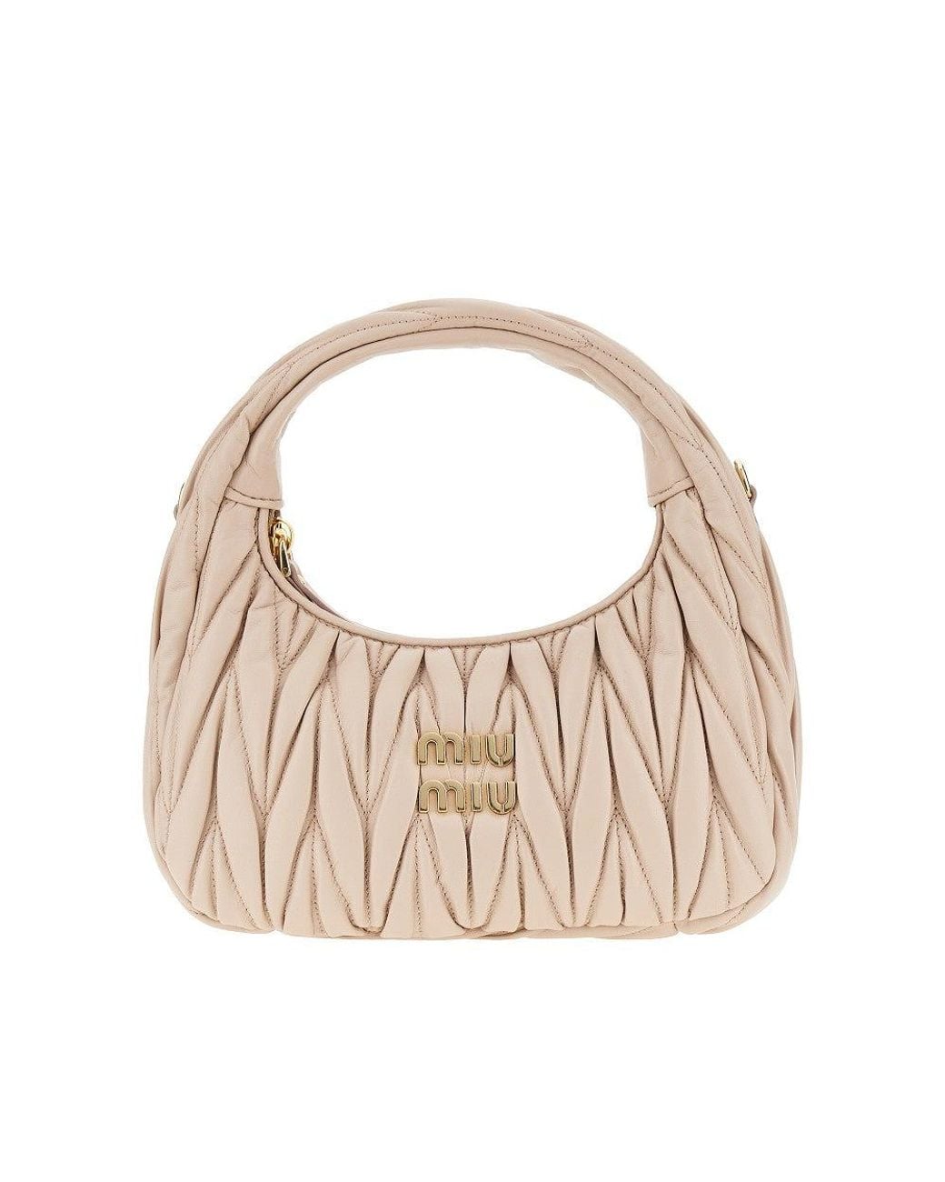 Miu Miu Natural Small Miu Wander Hobo Bag