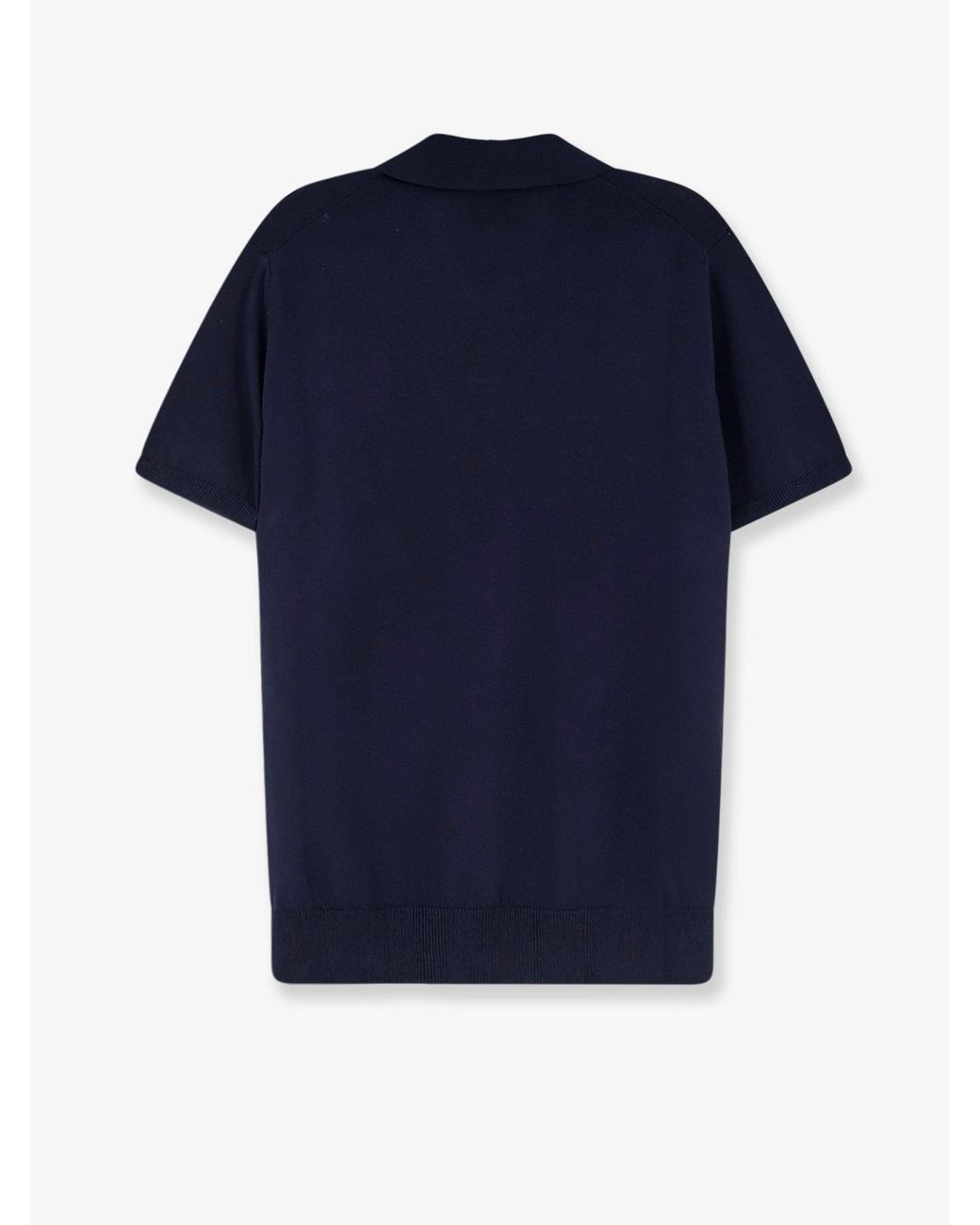 Alpha Studio Blue Cotton Polo for men