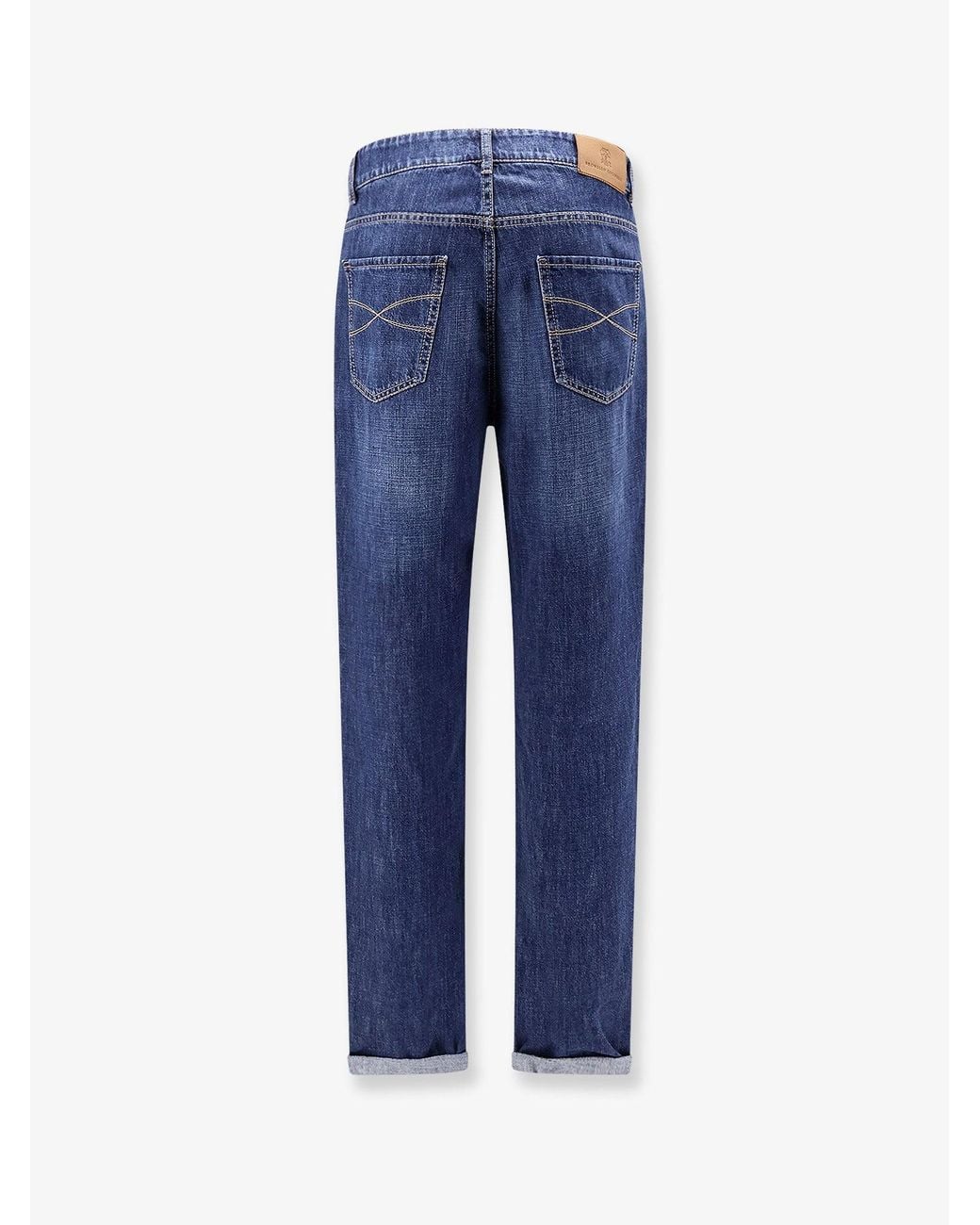 Brunello Cucinelli Blue Traditional Fit Light Denim Jeans for men