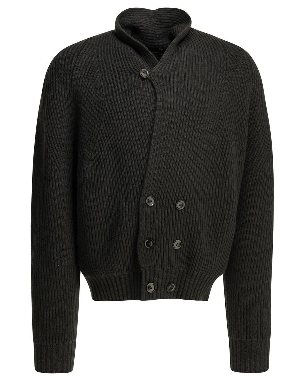 Tom Ford Black Double-Breasted Cashmere Cardigan