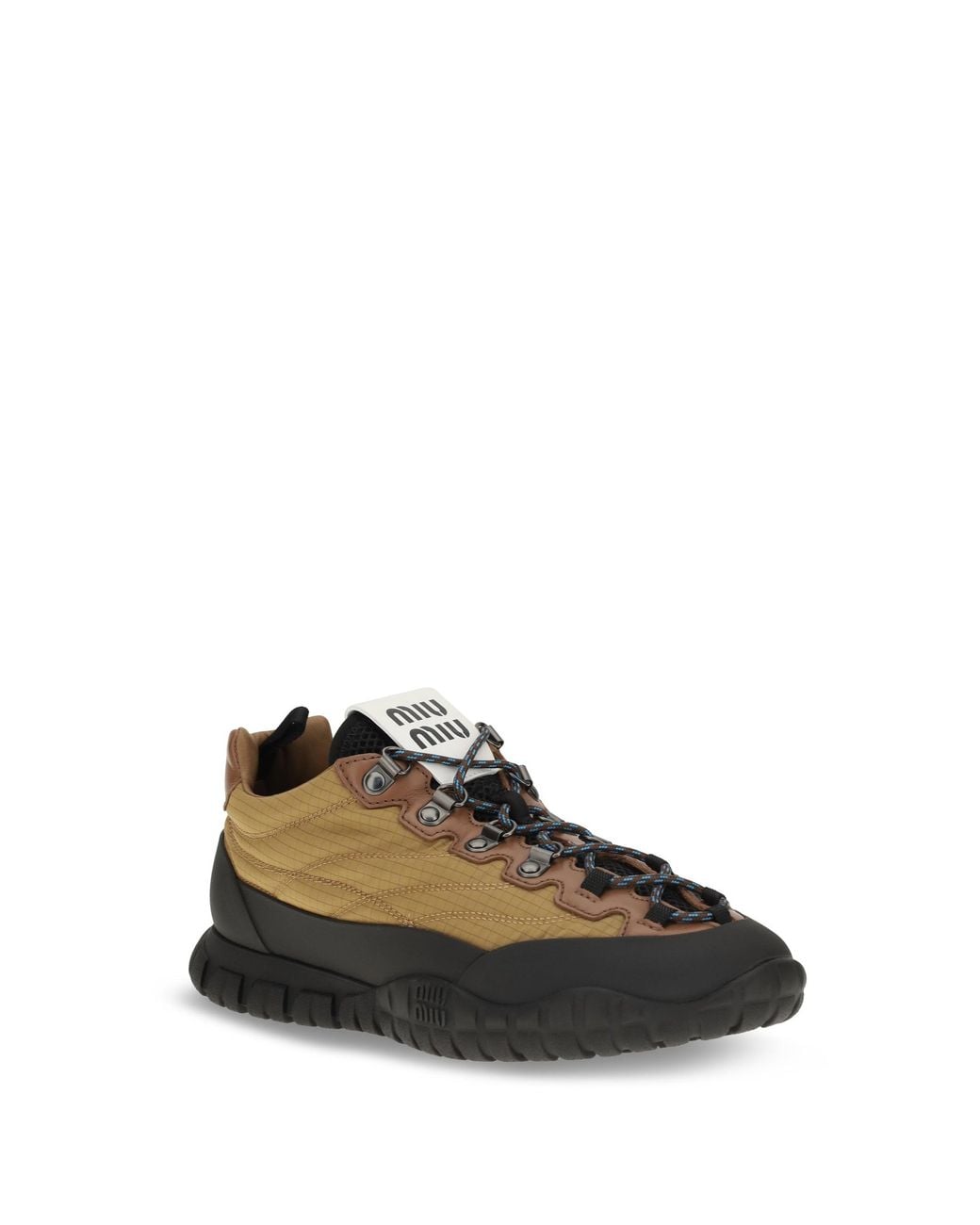 Miu Miu Yellow Ripstop Sneakers Senape
