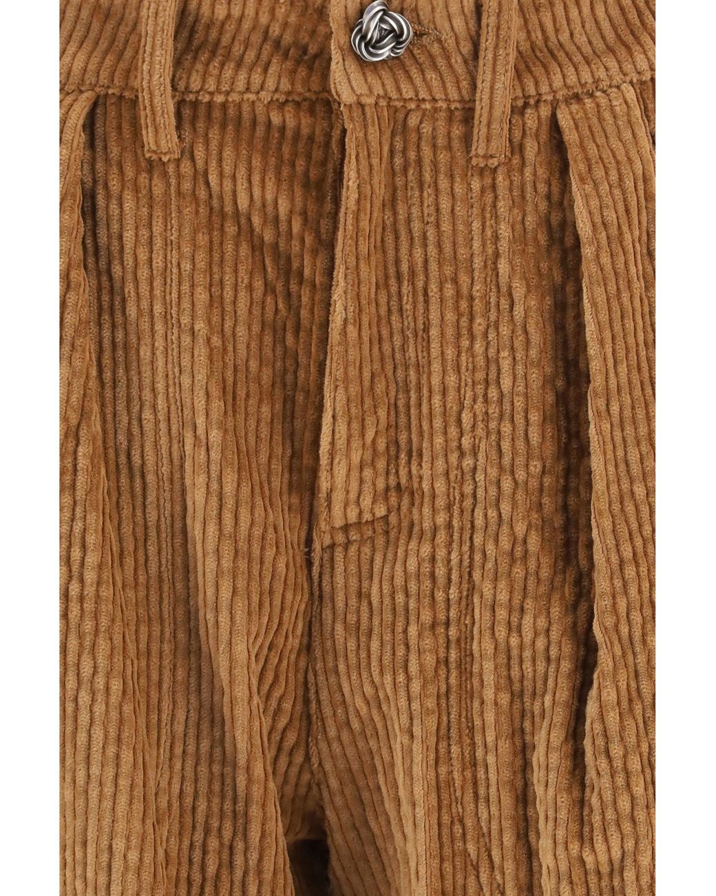 Kristina Ti Natural Straight-Leg Corduroy Pants Caramel