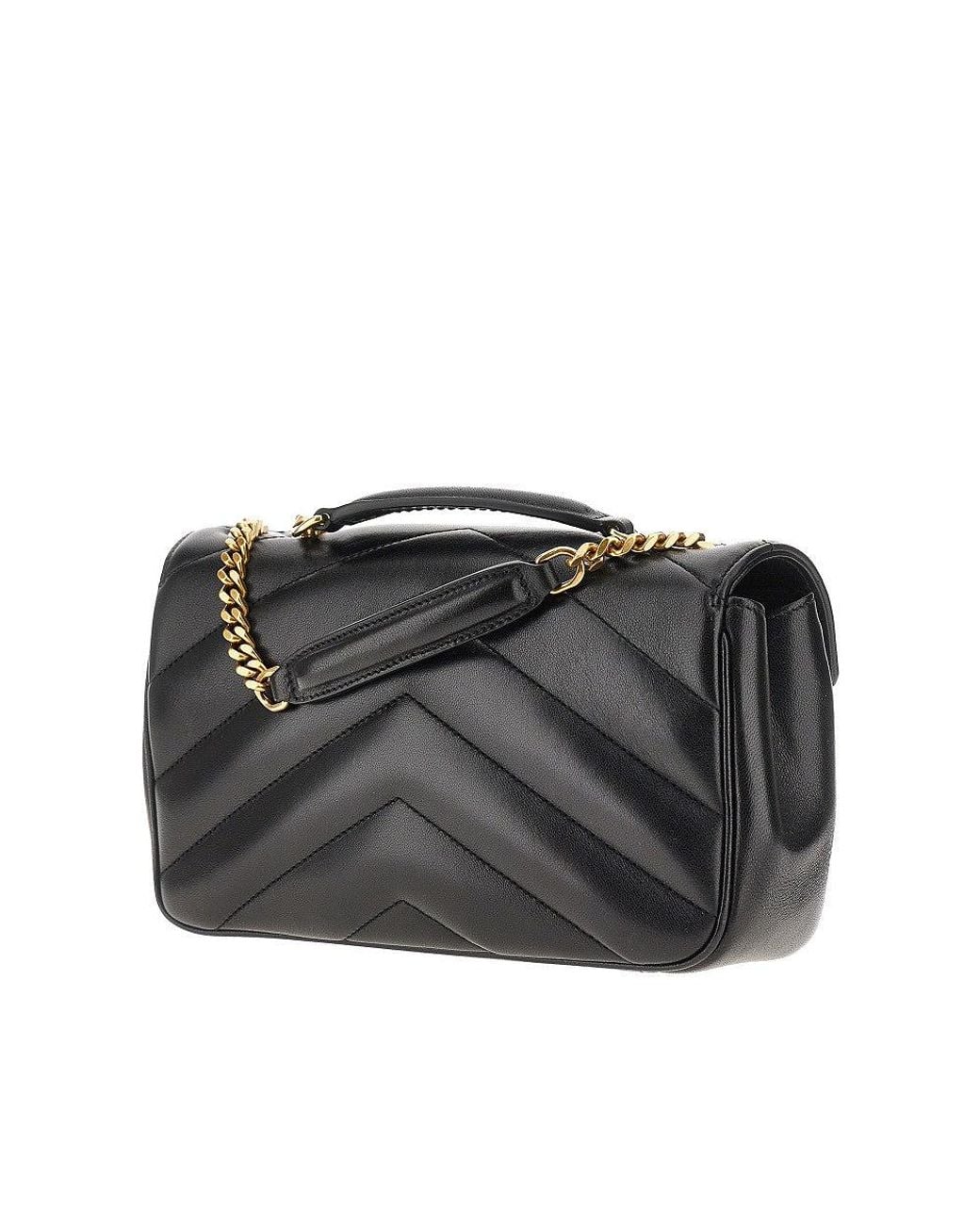 Saint Laurent Black Quilted Nappa Leather Small 'Loulou' Bag