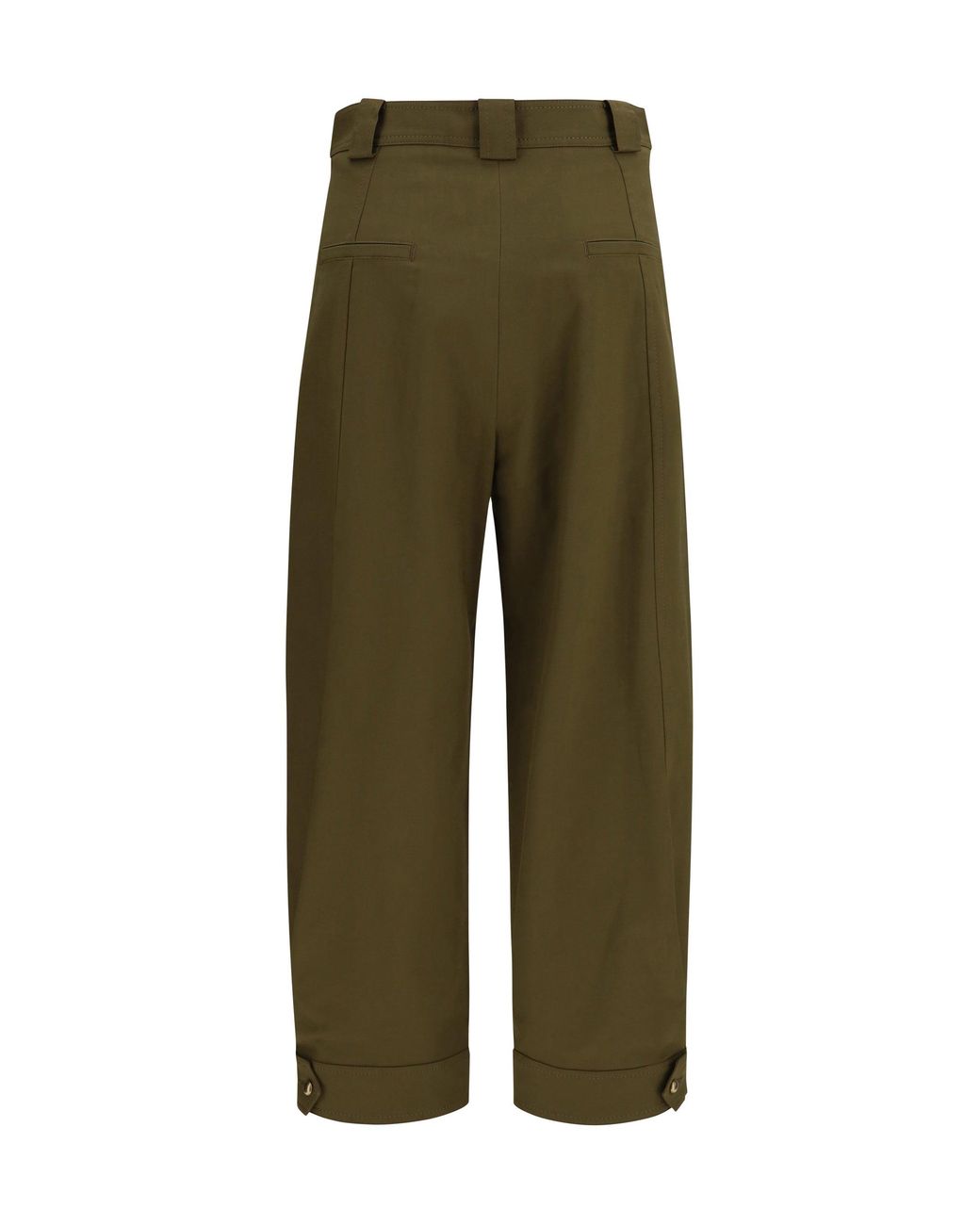 Max Mara Green Adorni Cropped Pants Dark Khaki