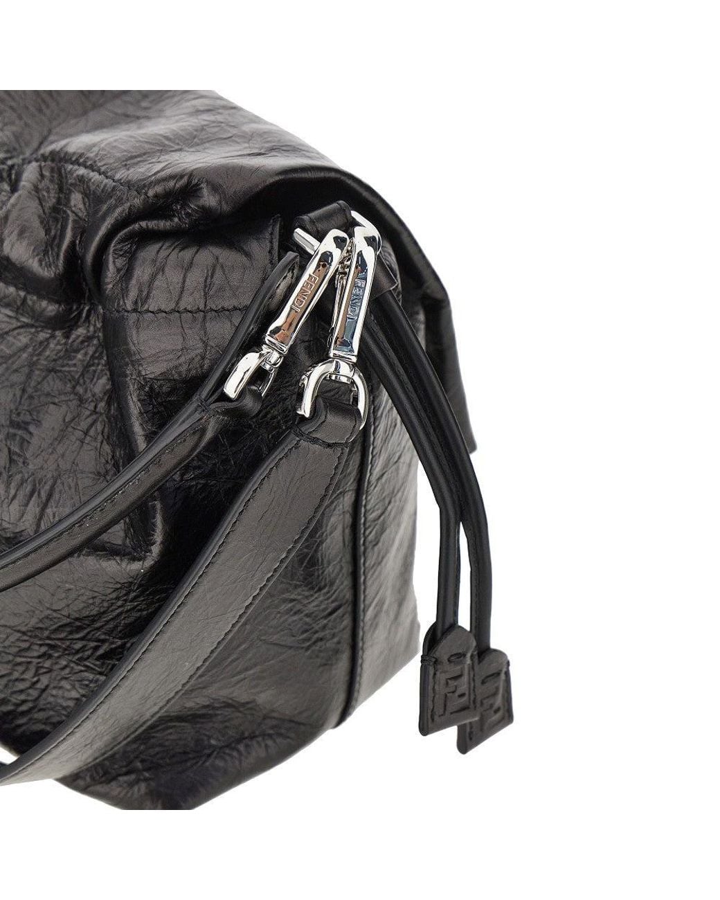 Fendi Black Large Leather 'Baguette Soft' Bag