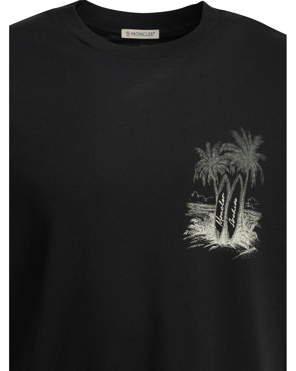 Moncler Black Crew-Neck T-Shirt for men