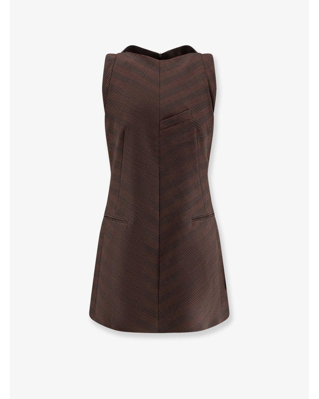 MM6 by Maison Margiela Brown Wool Blend Short Dress