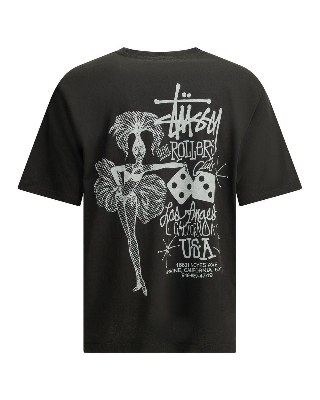 Stussy Black Cotton T-Shirt for men