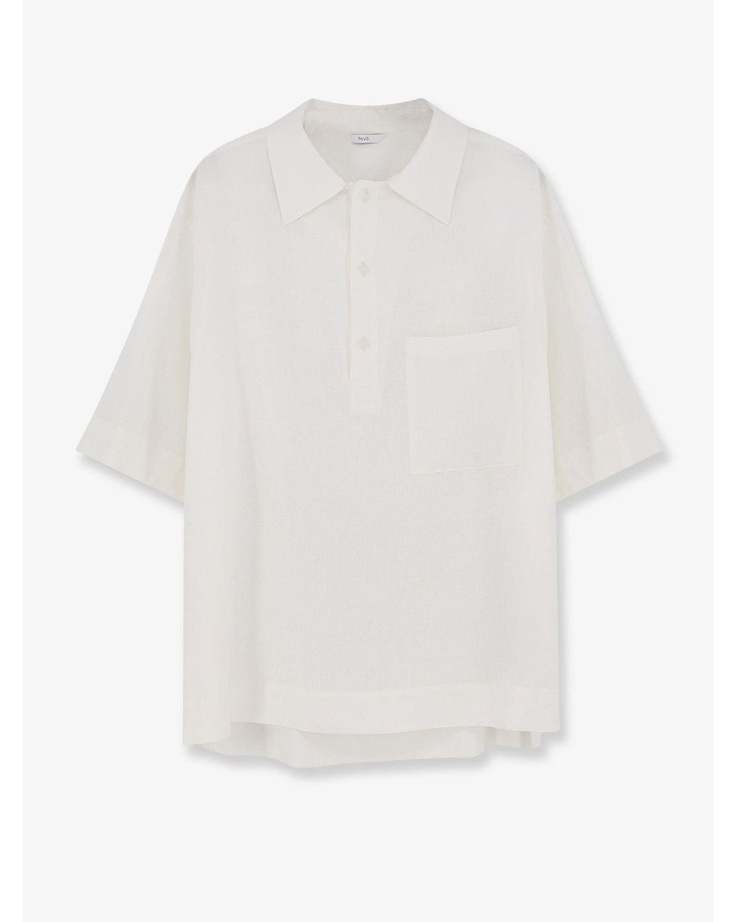 Hevò White Montursi Linen And Viscose Shirt for men