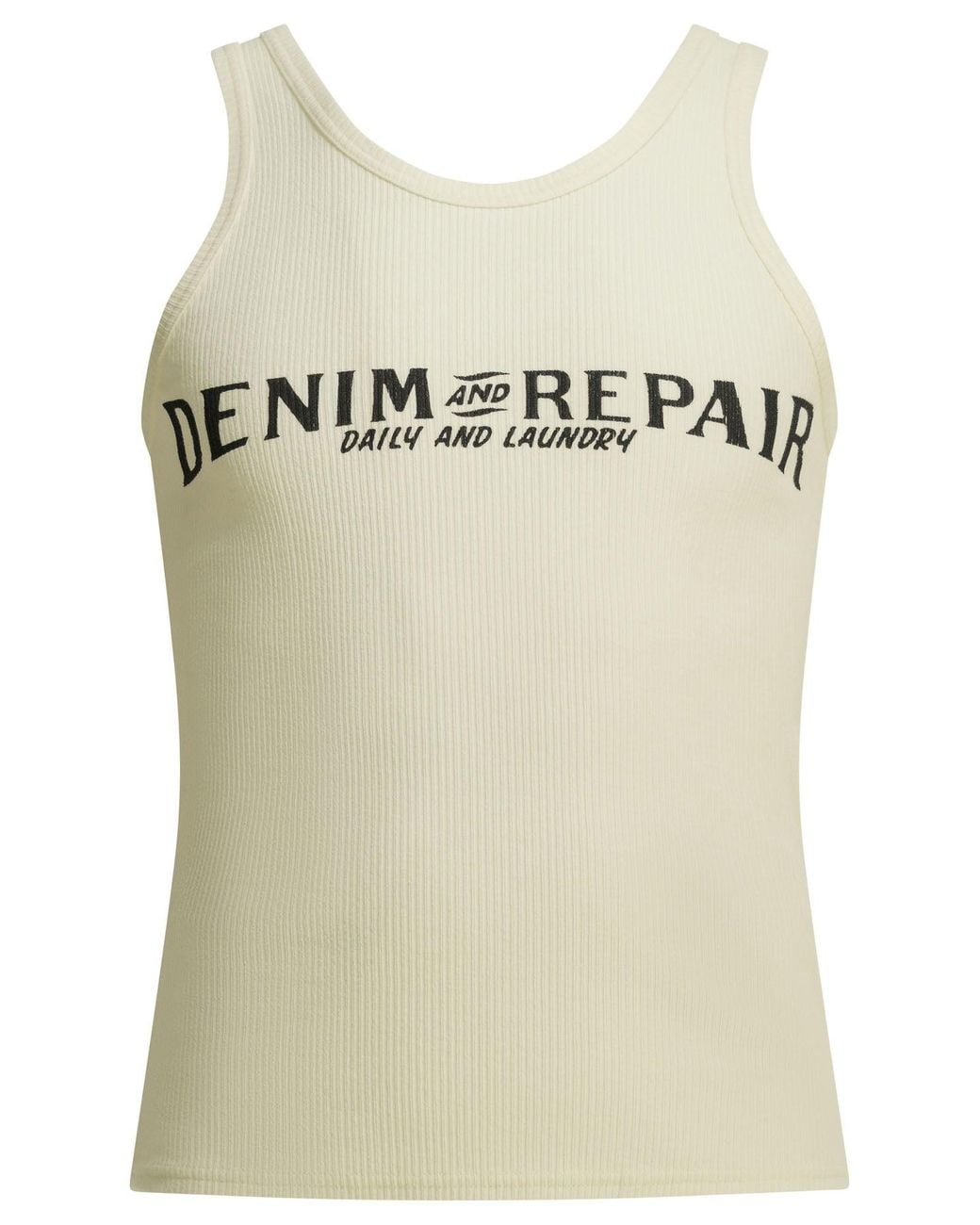 Kapital White Denim Repair Tank Top for men