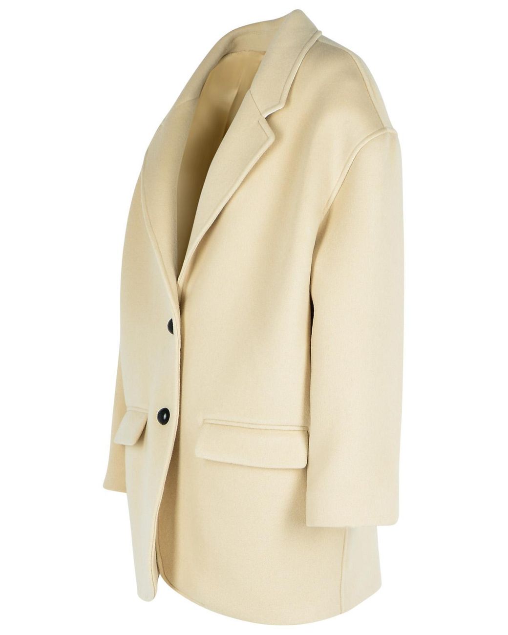 Isabel Marant Natural 'Campbelle' Virgin Wool Blend Coat