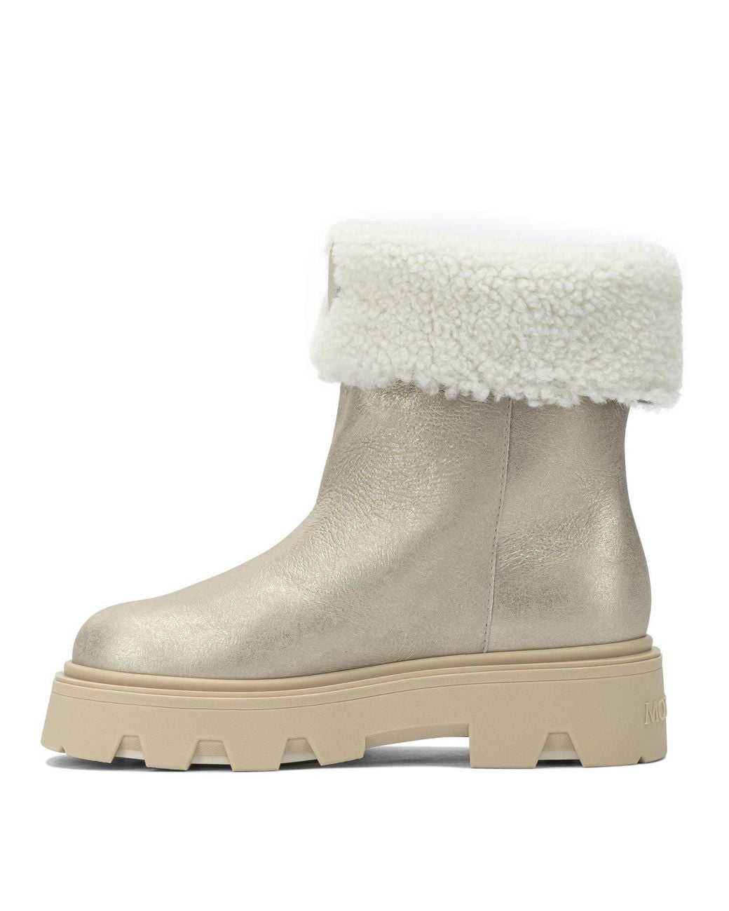 Moncler Natural "Aurea" Shearling Ankle Boots