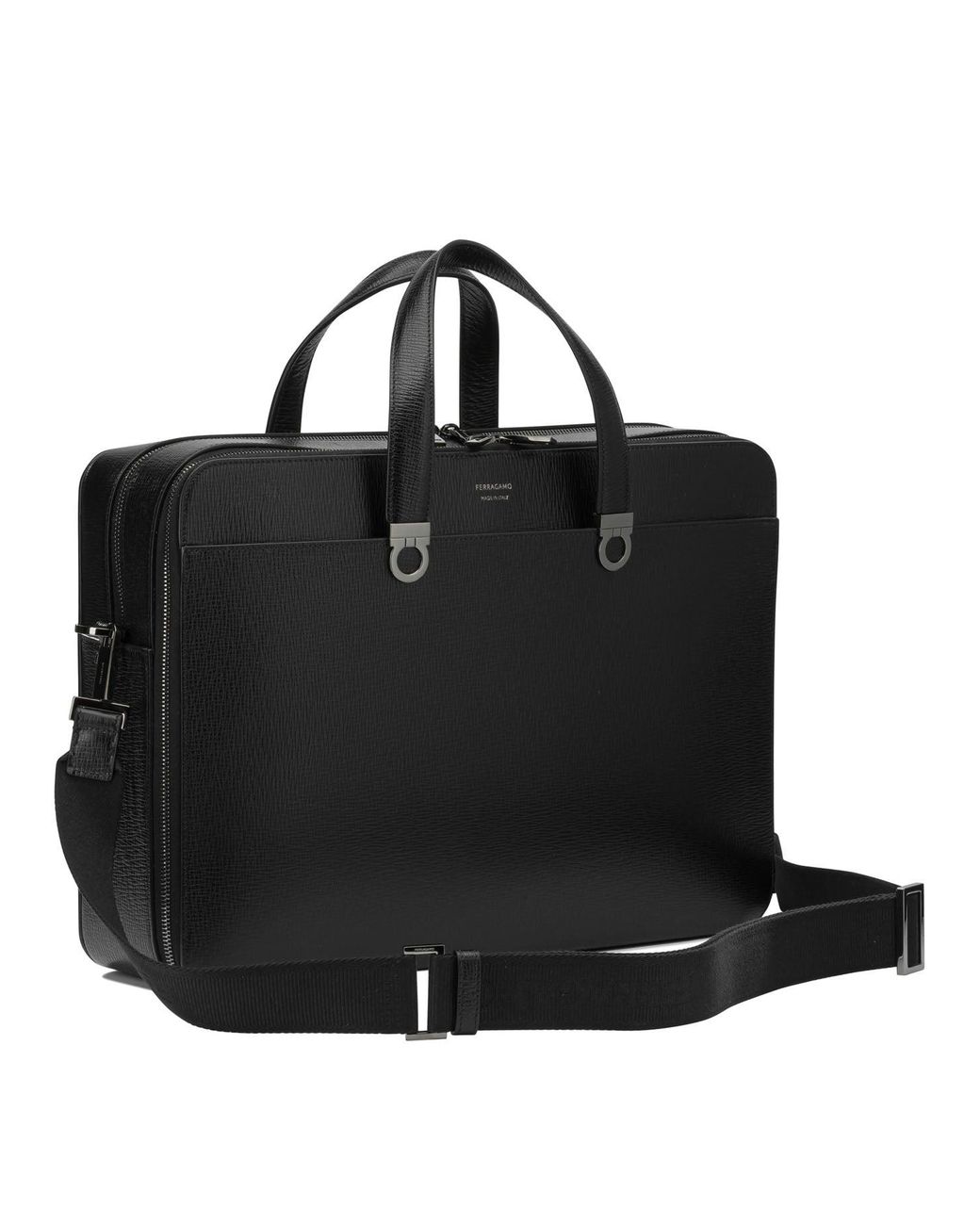Ferragamo Black Gancini Large Handbag for men