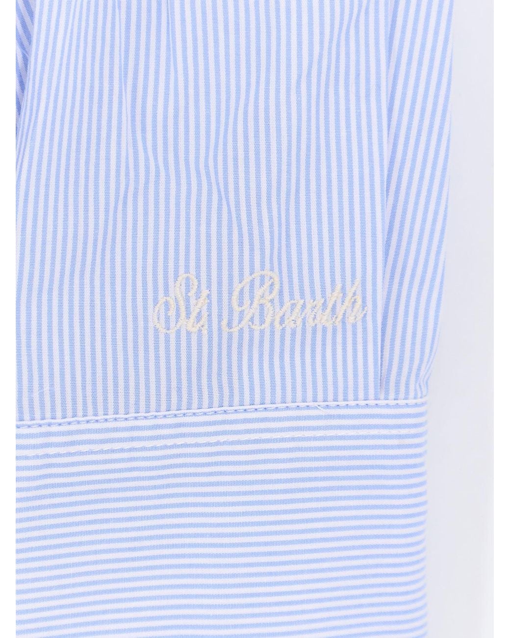 Mc2 Saint Barth Blue Shirt Cristal Cotton