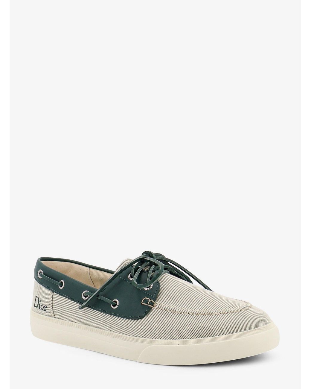 Dior Green Dior Chester Dioriviera Canvas And Leather Loafers for men