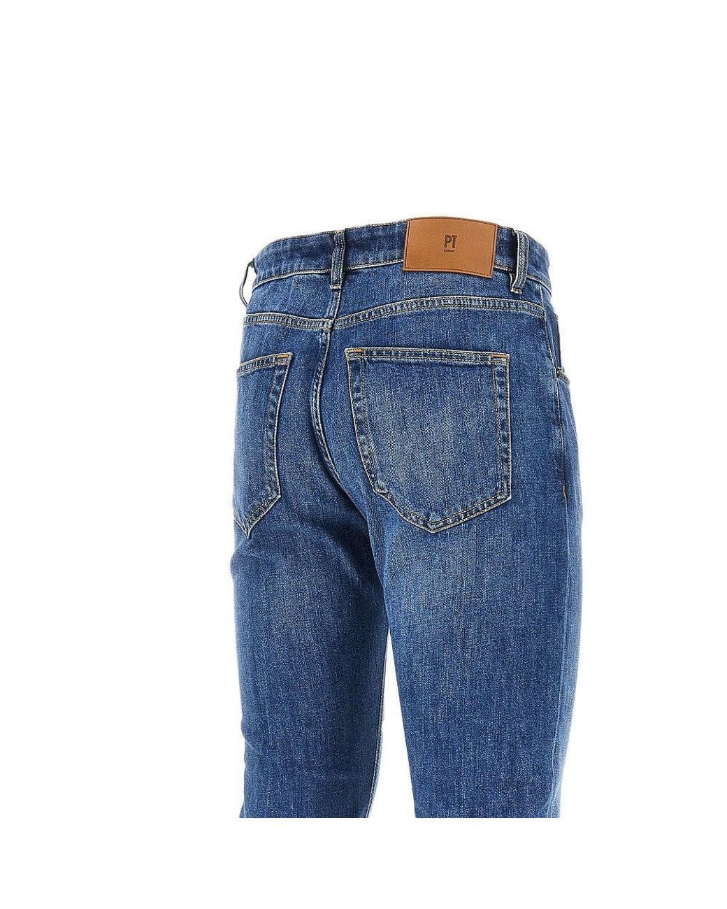 PT Torino Blue Stretch Denim 'Reggae' Jeans for men
