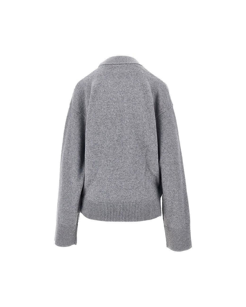 ARMARIUM Gray 'Elenia' Wool And Cashmere Cardigan