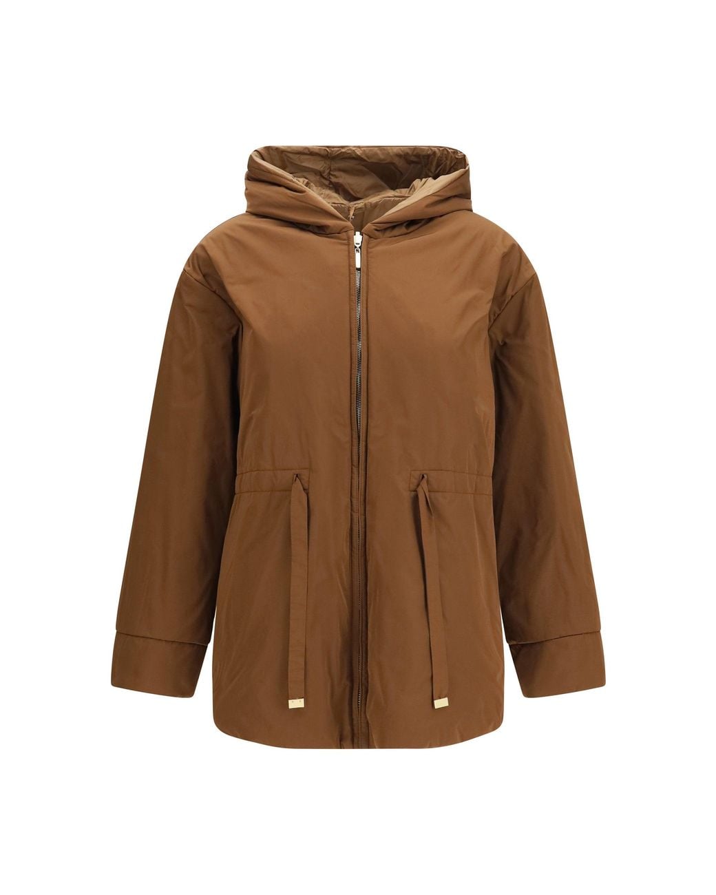 Max Mara Brown Parka Reversible Padded Outer: Polyester Puffer Jackets