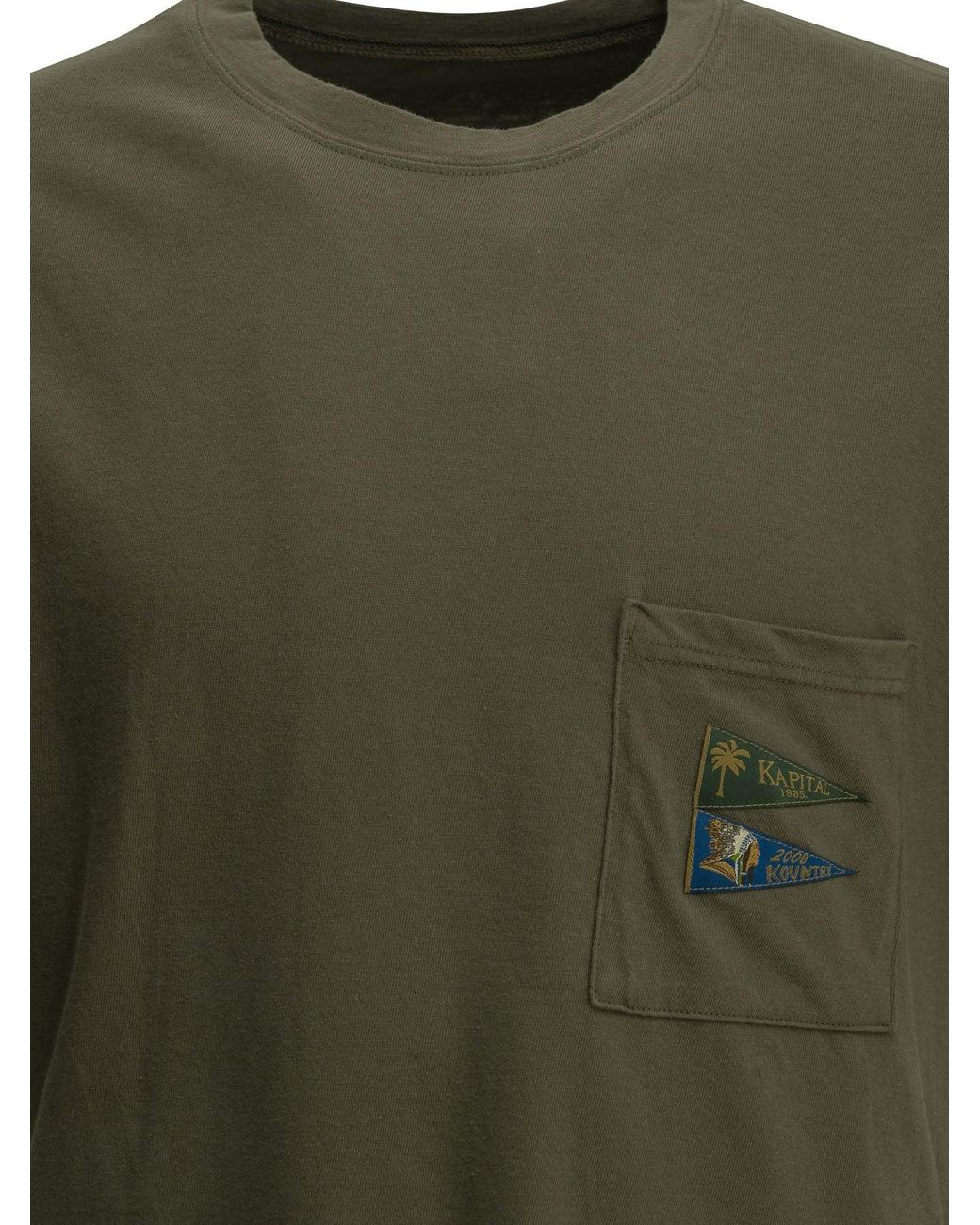 Kapital Green Pennant Crew-Neck T-Shirt for men