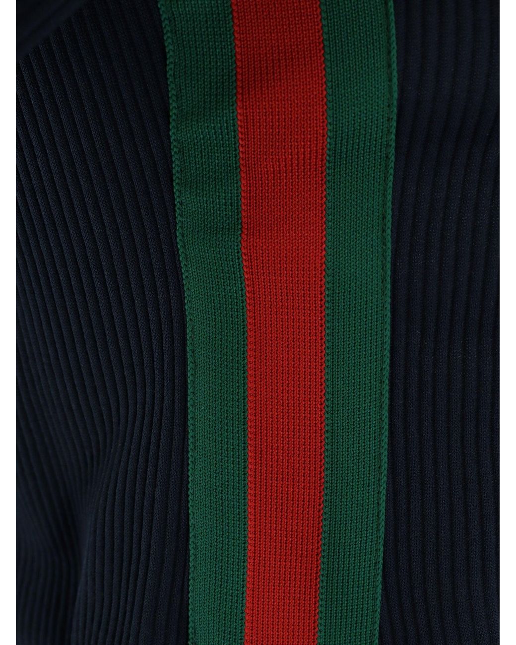Gucci Blue Lightweight Ribbed Cotton Jersey Sweatshirt