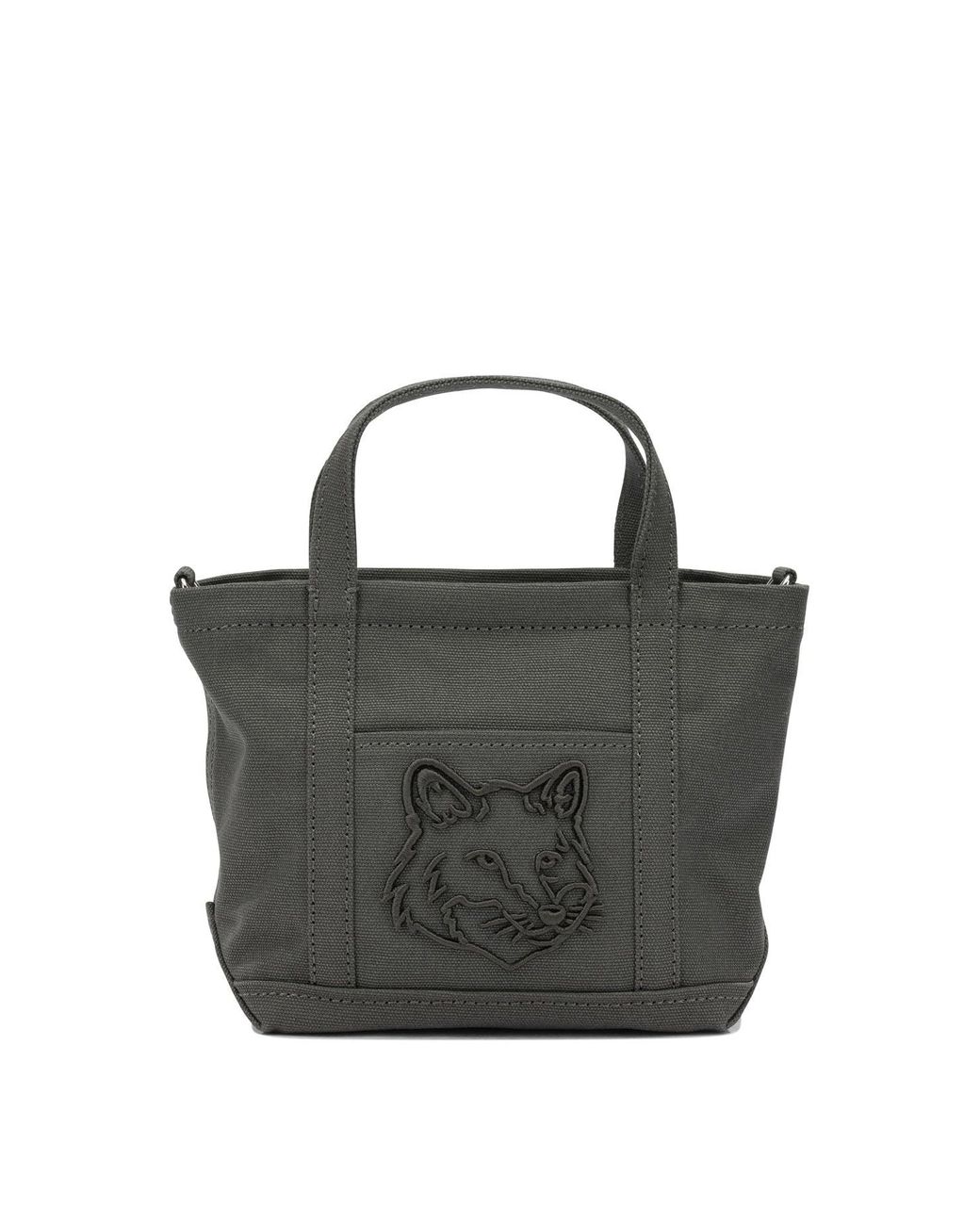 Maison Kitsuné Black Small "Fox Head" Handbag