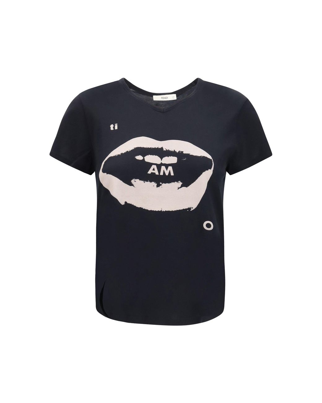 Fendi Black Ti Amo Graphic Print Jersey T-Shirt