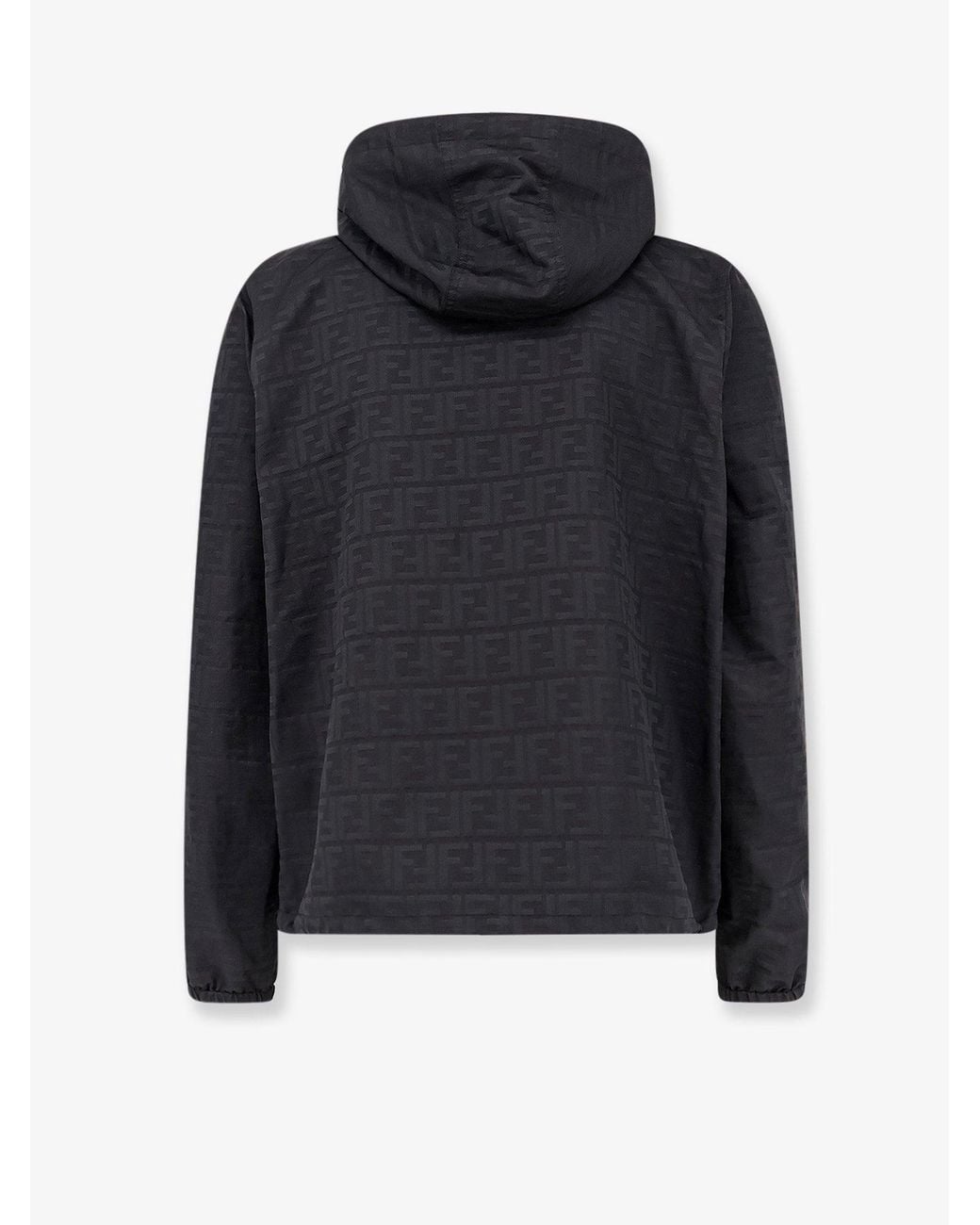 Fendi Black Ff Zucca Jacquard Nylon Jacket for men