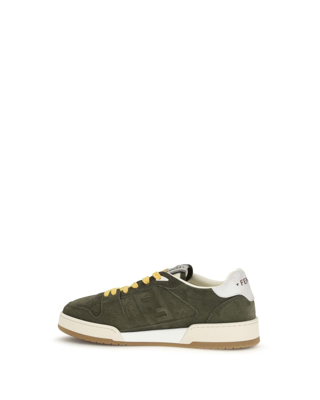 Fendi Green Match Suede Sneakers Muschio for men