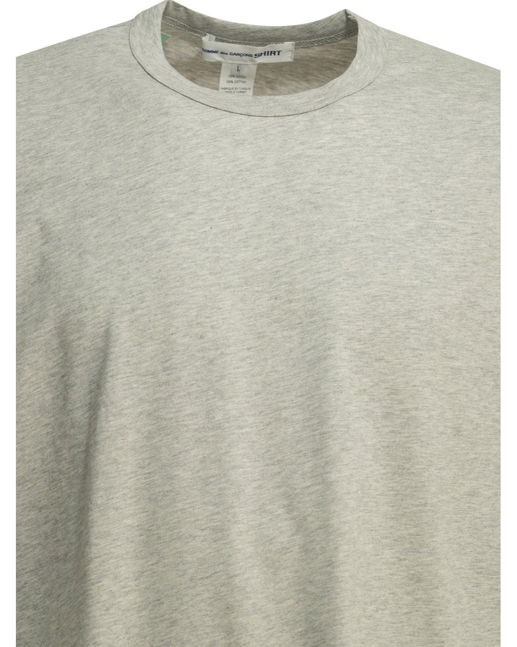 Comme des Garçons Gray Shirt Crew-Neck T-Shirt With Reverse Logo for men