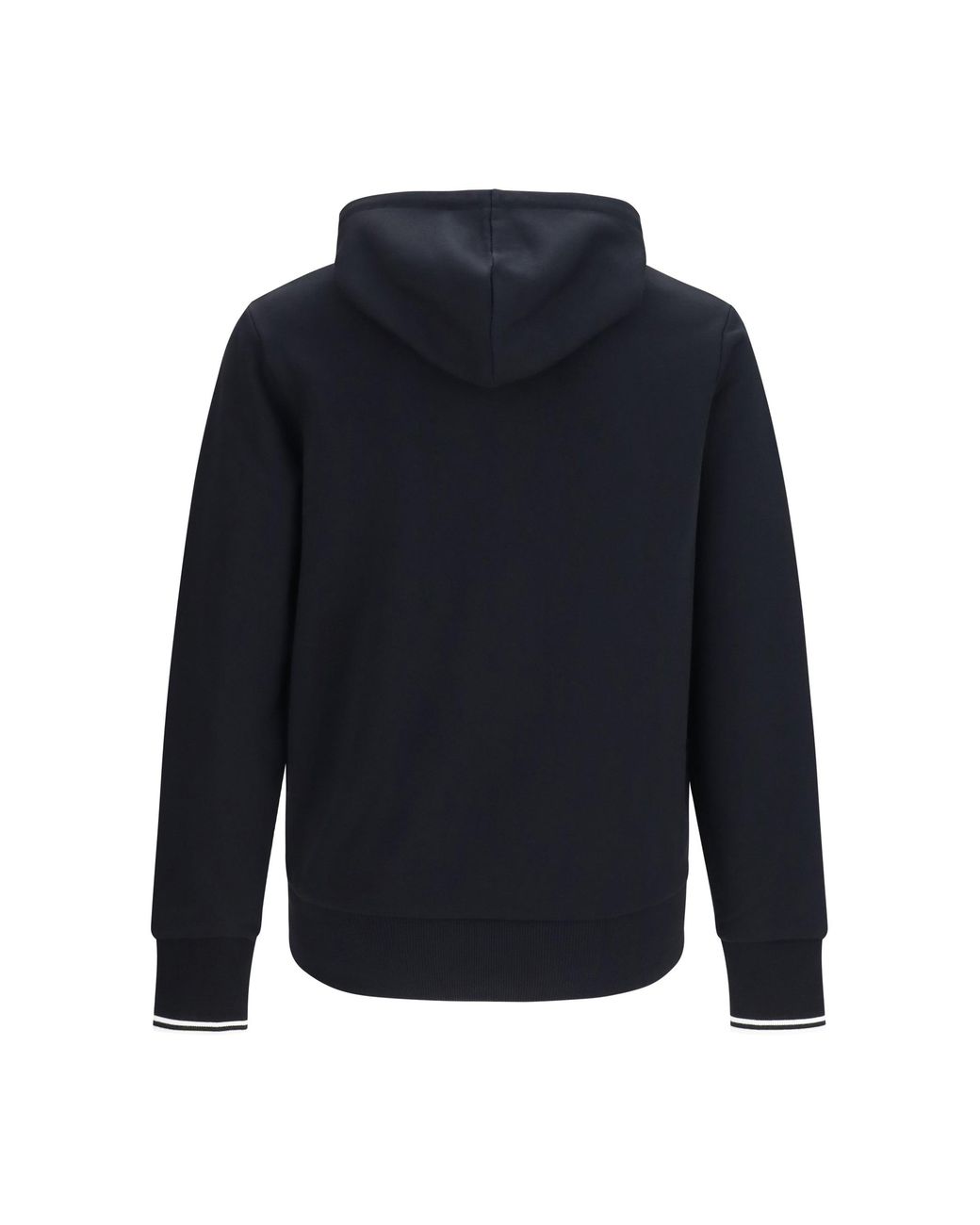 Fred Perry Blue Hoodie With Striped Cuffs for men