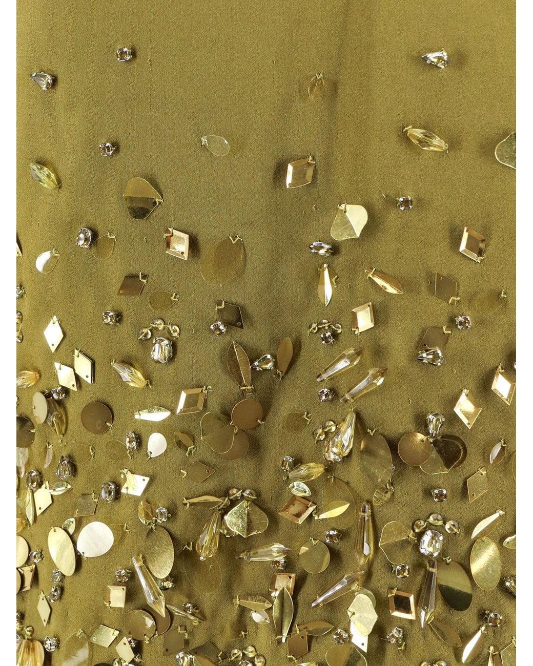 retroféte Green Mini Dress With Sequins And Rhinestones