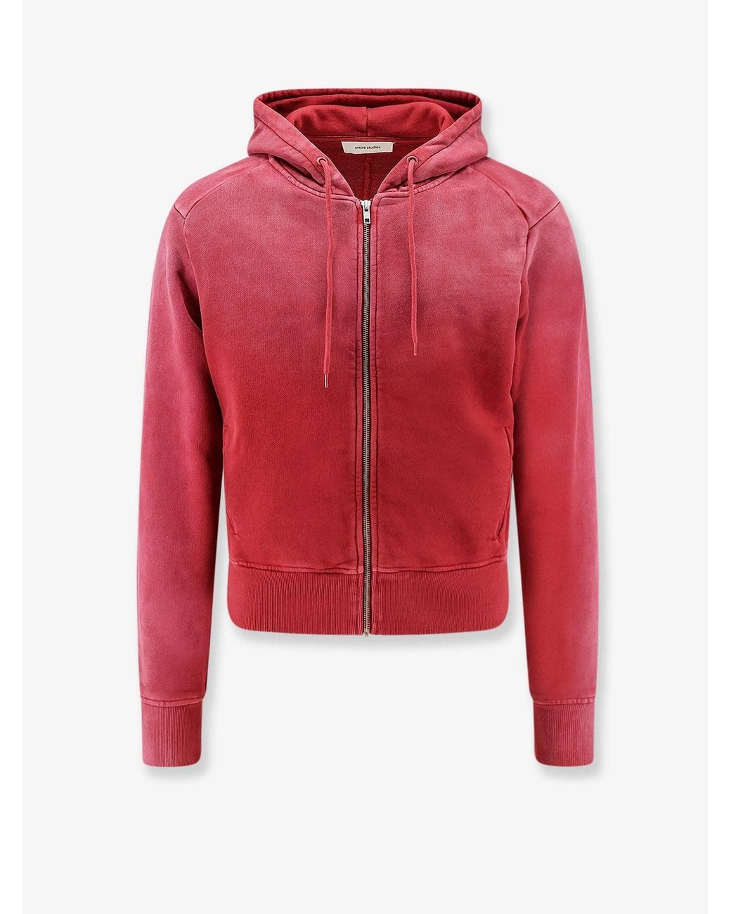 Entire studios Red Slim Zip Up Cotton Hoodie