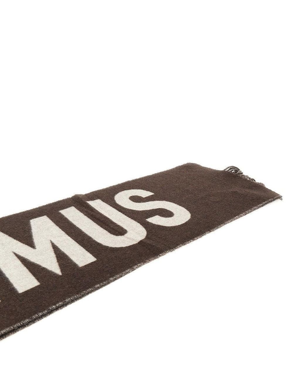 Jacquemus Black Jacquard Logo Wool Scarf for men